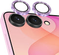 Meshine for Samsung Galaxy Z Flip 8 Camera Lens Protector,Scratch Proof,Strong Adsorption,9H Hardness with Metal Ring Camera Cover,Ultra Thin Case Friendly,Accessories Lens Protector,Glitter Purple by Meshine