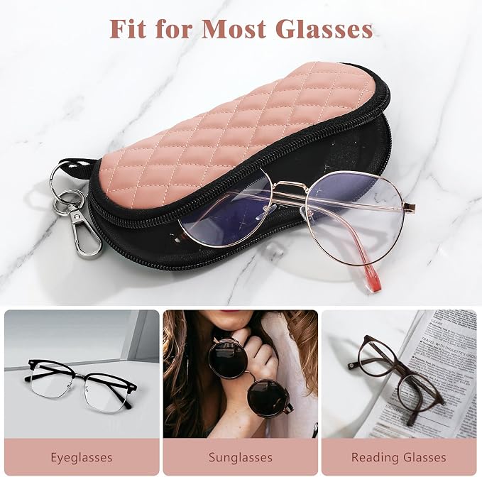 MoKo Sunglasses Soft Case Ultra Light Neoprene Zipper Eyeglass Case for Men Women - Image 4