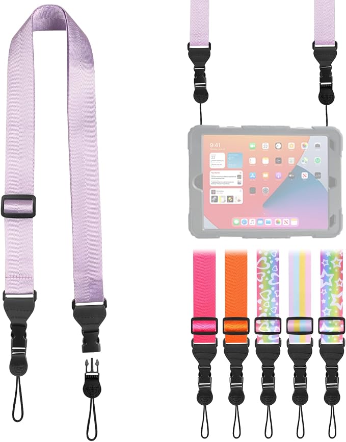 FIEIL Nylon iPad Strap, Adjustable Camera Neck Strap, Comfortable Shoulder Strap for Bags, Cellphone Tablet, Camera, Laptop, Binocular, Luggage Bag (Purple Universal Shoulder Strap) by FIEIL