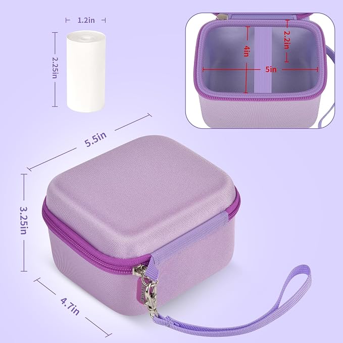 PAIYULE Kids Instant Print Camera Case for ESOXOFFORE for Dylanto | Hard Shell,Mesh Pocket,Wrist Strap,for Gofunly,for GREENKINDER,for DUDUDRAGON,for Zostuic,for Careenoah (Box Only)SkyBlue - Image 6