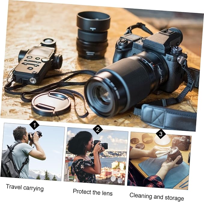 SHOWERORO Camera Lens Bag 2Pcs Neoprene Padded Lens Pouch with Drawstring Protective Case for Dslr Lenses 5.5 X 3.7 X 3.7 Inch Compact Storage - Image 3