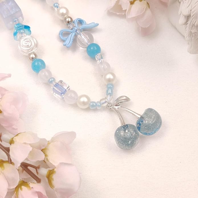 cioatu Phone Charms Cute Cherry Butterfly Cell Phone Lanyard Strap Wrist Strap for Bag Airpods Camera Pendants Decor - Image 7