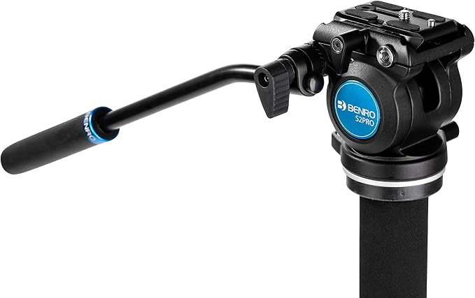 Benro Classic Video Monopod with S2 PRO Flat Base Video Head, 5.5 lb Max, 3 Leg Folding Base, Flip Lock, Carrying Case (A38FDS2PRO) - Image 6