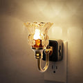 JandCase Night Light, Floral Night Lights Plug into Wall, Glass Nightlight | 0-100LM Dimmable Flower LED Nightlights with Light Sensor, 1W Vintage Nite Light for Bathroom Hallway Gift Vanity Decor by JandCase