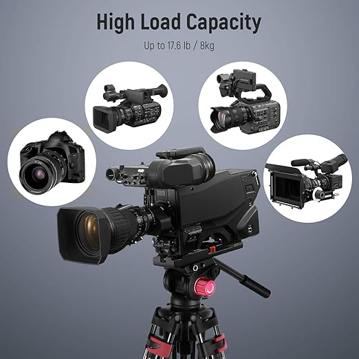 NEEWER 79"/200cm Video Tripod, Heavy Duty Aluminum Alloy Camera Tripod Stand with 360° Fluid Drag Head, QR Plate Compatible with Canon Nikon Sony and Other DSLR Camera Camcorder, Load Up to 17.6lb/8kg - Image 7