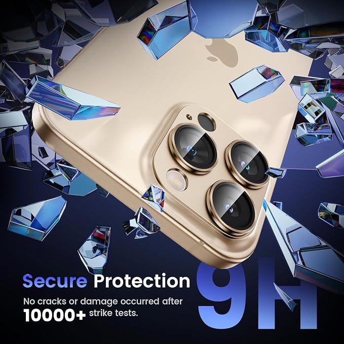 Tensea for iPhone 16 Pro Max/16 Pro/14 Pro Max/14 Pro Camera Lens Protector | Metal Aluminum Alloy Tempered Glass Cover Camera Screen Protector Accessories, Case Friendly - Image 4