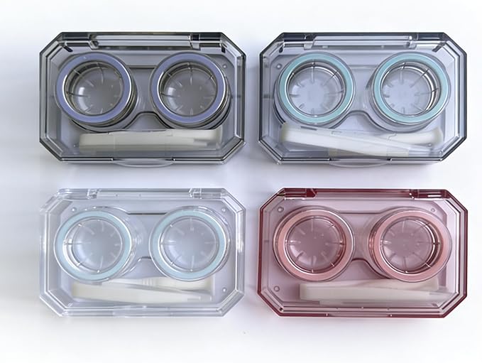 Contact Lens Case, Travel Size Cute Colored Contact Lenses Applicator Remover Tool Kit for Daily Outdoor (4 Pack) by Howinn