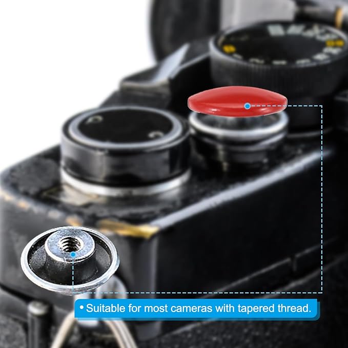 PATIKIL Camera Shutter Button, 3 Pack Soft Shutter Release Button Pure Copper Camera Button Convex Suitable for Nikon for Fujifilm for Leica DSLR/SLR Camera, Red - Image 5