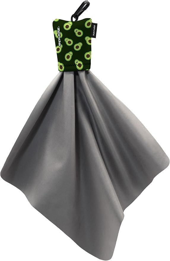 SPUDZ Classic Microfiber Lens Cleaner – Clip-On Pouch, Washable – for Binoculars, Scopes, Glasses, Screens | Classic | Avocado, 10 x 10 Inch by SPUDZ