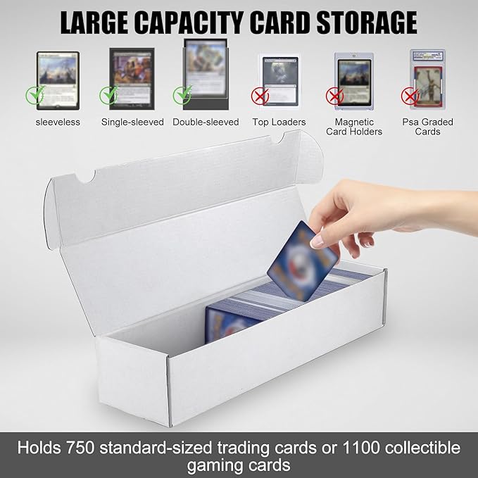 Trading Card Storage Box, 20-Pack 1100 Count White Corrugated Cardboard Box | Bulk Sports Storage Box for TCG/Magic/Mtg Basketball Card, Collectible Trading Cards - Image 3