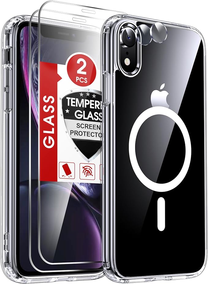 LeYi for iPhone-XR Case Clear: with Screen Protector X2 + Camera Cover X2 [ MagSafe Compatible] Magnetic Protective i Phone iphoneXR Case' Slim Girls Women Funda para 11XR, Transparent by LeYi
