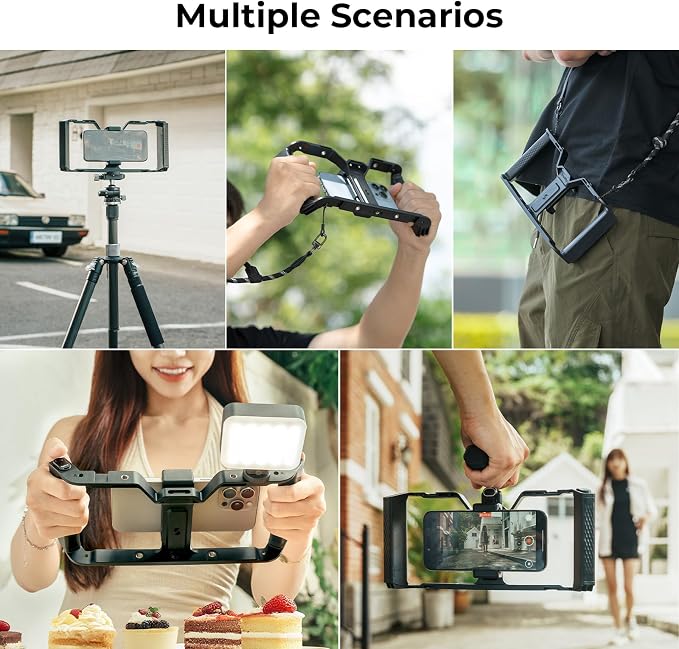 SMALLRIG IG-01 Universal Phone Cage for Short Video Starters, Dual Handgrip Smartphone Video Rig with Cold Shoe Mount, for iPhone 17 16 & Android, for Creators Vlogging-5355 - Image 7
