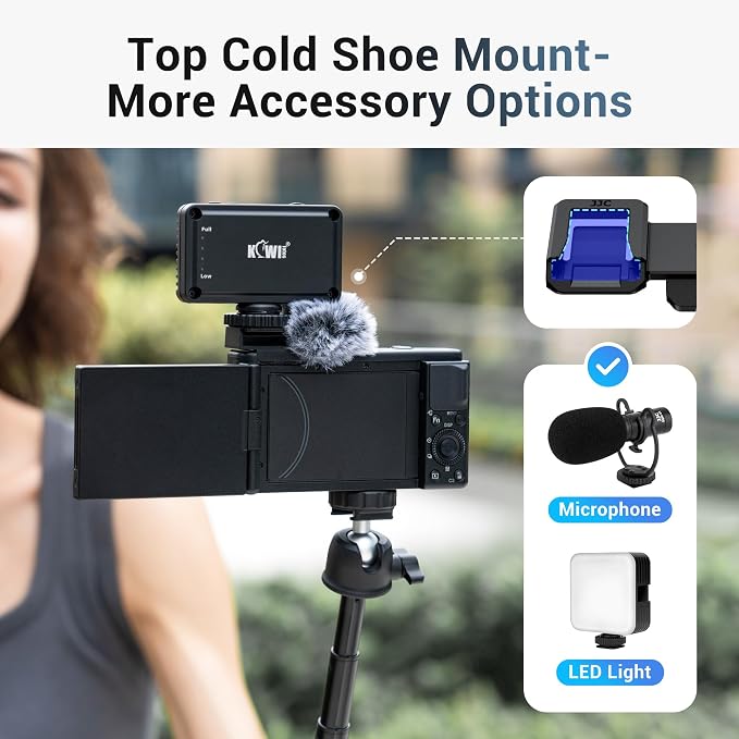 JJC Cold Shoe Wind Muff Windshield for Canon PowerShot V1 Digital Camera | Shoe Adapter Mount Holder for LED Light Microphone Attachment, Power Shot V1 Vlog Accessories - Image 3