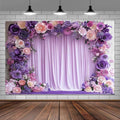 10X8ft Purple Flower Wall Background Photography Lavender Backdrop for Parties Wedding, Girls Birthday Princess Weeding Bridal Shower Purple Floral Anniversary Ceremony Decor. by JAWO
