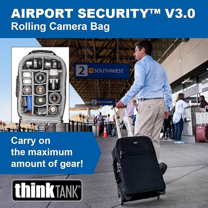 Think Tank Airport Security V3.0 Rolling Carry-On Camera Bag - Black - Image 3