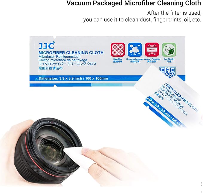 JJC 4 Pockets Filter Case for Round Filter Up to 58mm (37mm 40.5mm 43mm 46mm 49mm 52mm 55mm 58mm), Foldout Lens Filter Pouch with Microfiber Cleaning Cloth, Professional Photography Filter Bag | Foldout Lens Filter Pouch, Professional Photography Filte... - Image 6