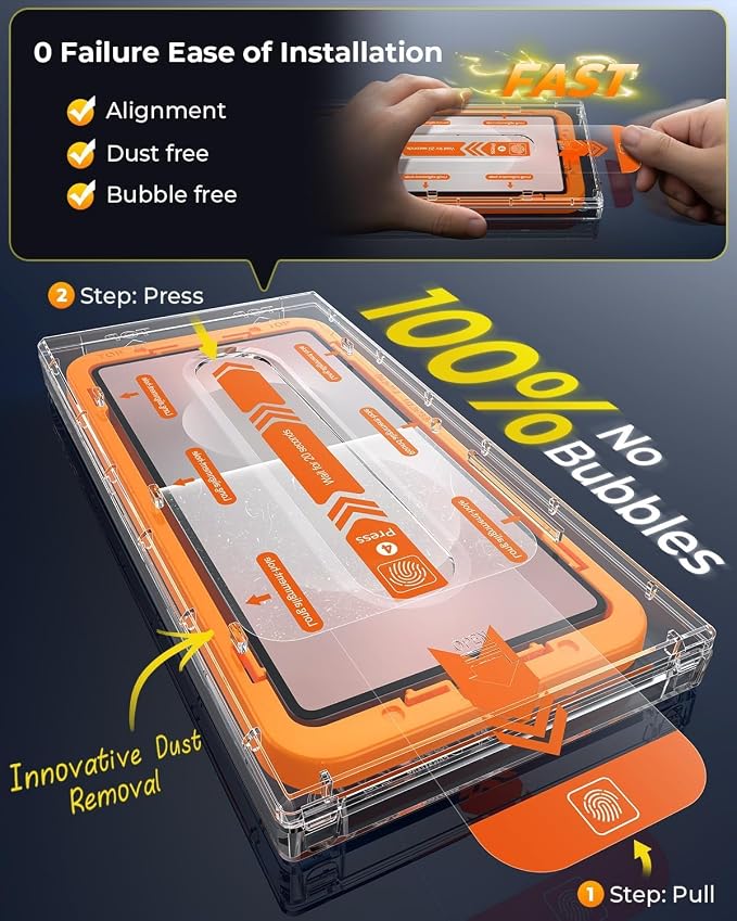 MRGLAS 2 Packs for Samsung Galaxy S25 Edge Screen Protector 6.7'' | With 2 Packs Camera Lens Protector [Auto-Dust Removal] [100% Fingerprint Unlock] HD 9H Tempered Glass 10X Military Protection - Image 2