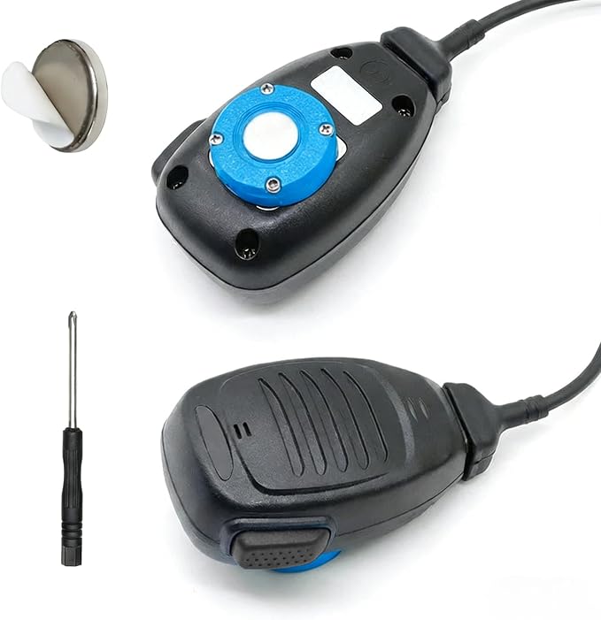 CB Mic Holder | Magnetic Mobile Radio Mic Car Mount Holder | CB Mic Hanger | for Motorola PMMN4090 HMN3596A HLN9073 RMN5052A Kenwood KMC-30 KMC-32 KMC-35 KMC-36 | with Adhesive Back (Blue) by Unknown