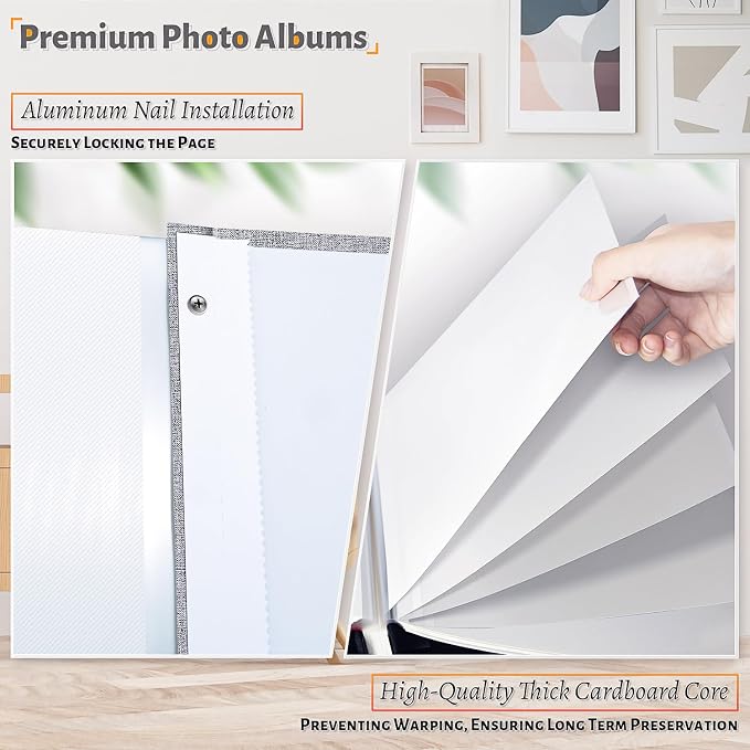Artfeel Photo Album Self Adhesive Scrapbook,120 Pages Large Photo Book for 4x6,5x7,8x10 Pictures,DIY Album for Baby Wedding Family Travel Birthday,with Metallic Pen and Scraper - Image 4