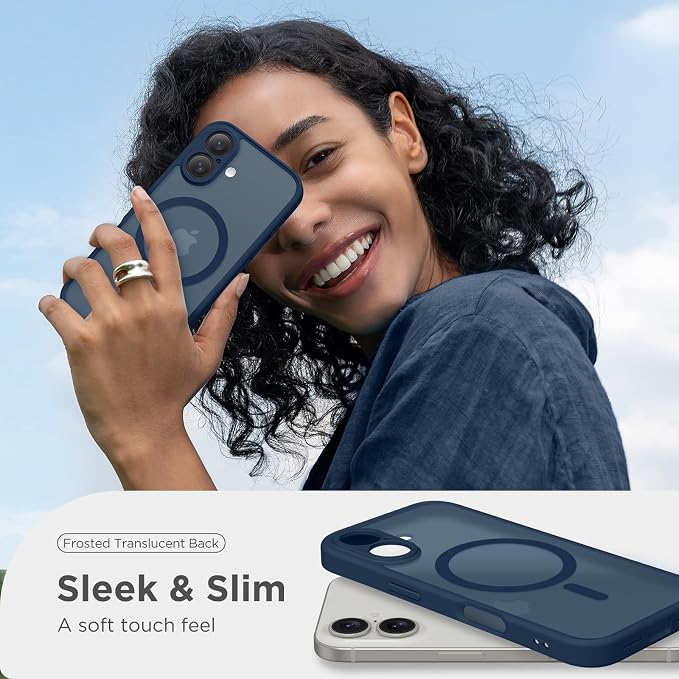 CAPRARO for iPhone 16 Case, Compatible with MagSafe Ocean Blue | Upgraded [Full Camera Protection] Protective Translucent Matte Women Girl Magnetic Phone Case Cover, Ocean Blue - Image 7