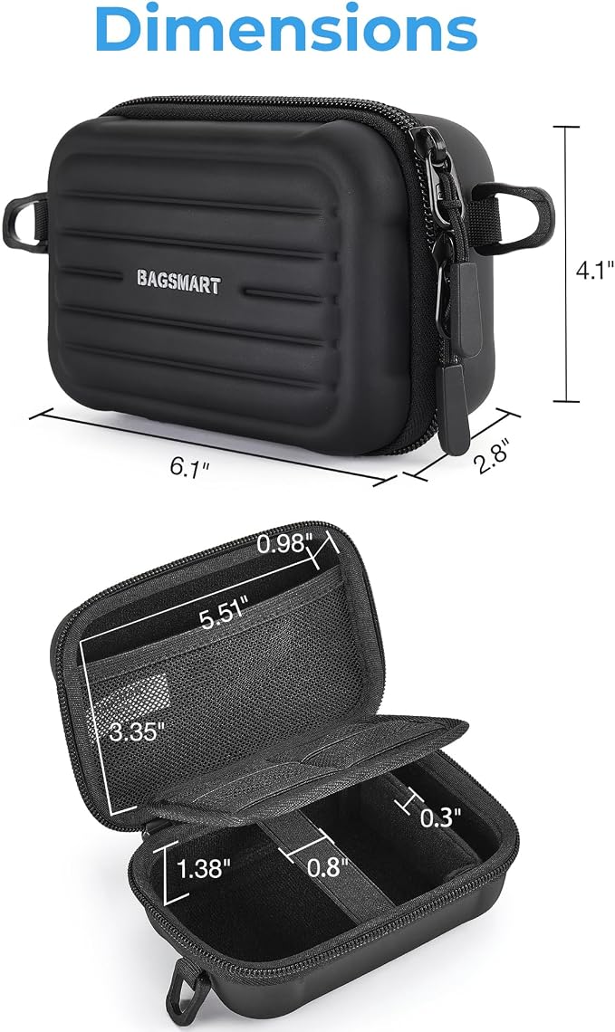 BAGSMART Digital Camera Case, Small Camera Bag with 2 Carrying Ways, Black | Lightweight Camera Sling Bag for Canon Powershnot ELPH 180/190/Sony DSCW800/DSCW830, Waterproof & Protective - Image 5