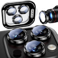 Uyiton for iPhone 17/16/15/14 (Pro Max & Pro) Camera Lens Protector | Unique Lines Text Design, Case-Friendly, Military-Grade Sapphire Glass Metal Camera Cover, Easy to Install, Black by Uyiton