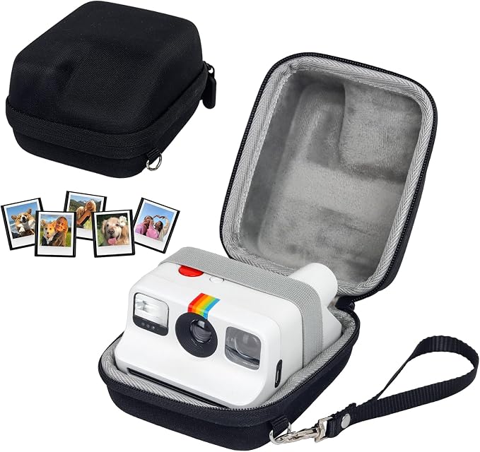 Camera Case for Polaroid Go/Go Gen2/3 Instant Print Camera, Black | Hard Case for Polaroid Go, Travel Storage Bag, with 5 Go Magnetic Picture Frames, Handle Strap, Robust Protection, No Camera by wogozan