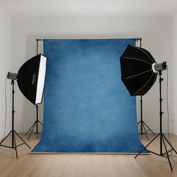Blue Photography Backdrops for Photoshoot, Abstract Fabric 8x10ft | Vintage Studio Photo Backgrounds, Non Reflective, Easy to Use, for Portrait, Headshot, Product - Image 6