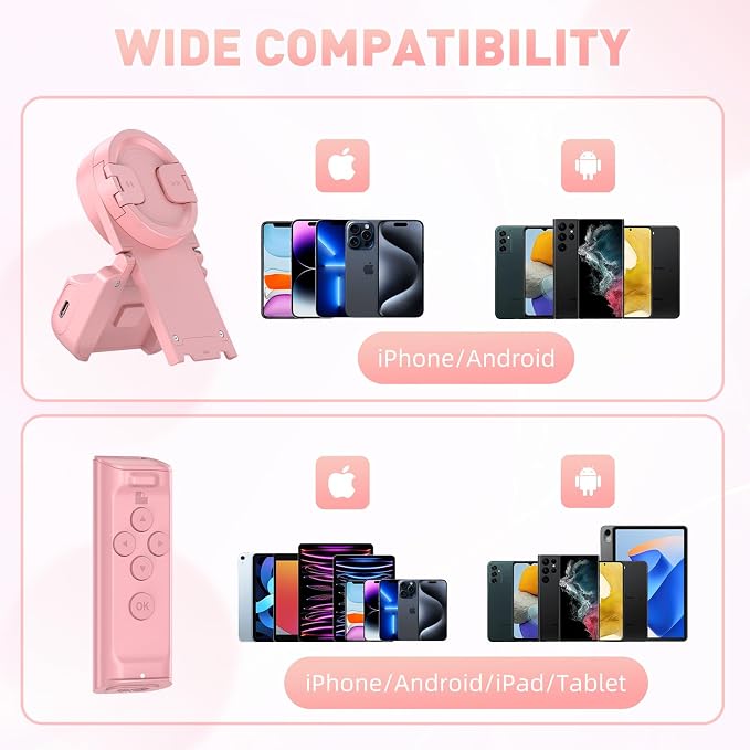 MILOUZ Remote Control Scrolling for Tiktok with Phone Stand,Page Turner for Kindle App E-Book,Bluetooth Camera Shutter Remote for iPhone, Android,iOS,iPad,Tablet - Image 8