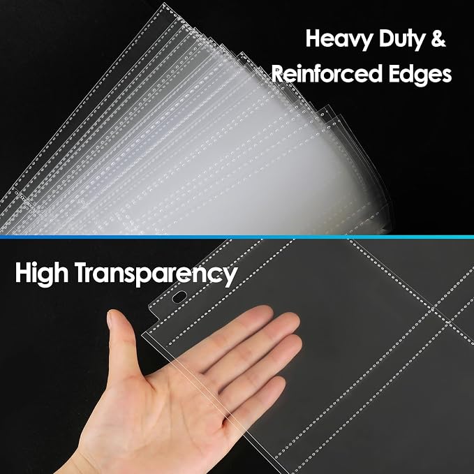 MaxGear 120 Pack 4x6 Photo Sleeves for 3 Ring Binder (720 Picture),3 Pocket | Heavy-Duty Archival Page Protectors, Clear Photo Album Refill Pages, Plastic Postcard Sleeves, Recipe Card Binder Inserts - Image 4
