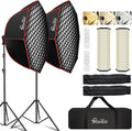 Softbox Photography Lighting Kit,37" Octange Softbox Lighting Kit with Honeycomb Grid 110W 2700K-6500K 11000Lux Dimmable LED Prismatic Lamp and Remote Control, Lighting for Video Recording by Unknown