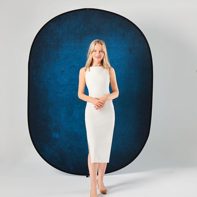 Kate Collapsible Backdrop Blue Portable Photography Backdrops 204 | Collapsible Backdorp 5'x6.5' Blue Pop Up Backdorps for Self-Tape Professional Video Conferencing - Image 5