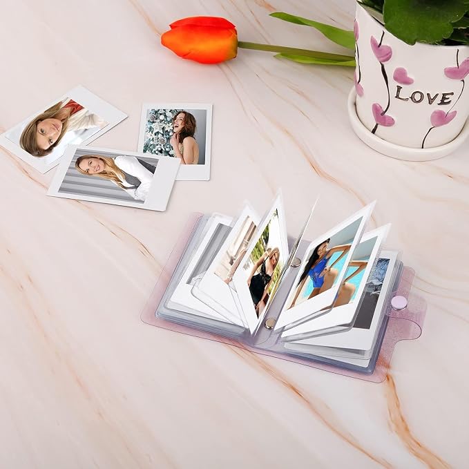Ruibytree 2 Pack Small Photo Album 2x3 for Fujifilm Instax Mini, Purple | 72 Instant Photo Capacity, Portable Size, Acid-Free Pages, Snap Closure, Fits Polaroid 2x3 Prints, Carry Favorite Memories - Image 5