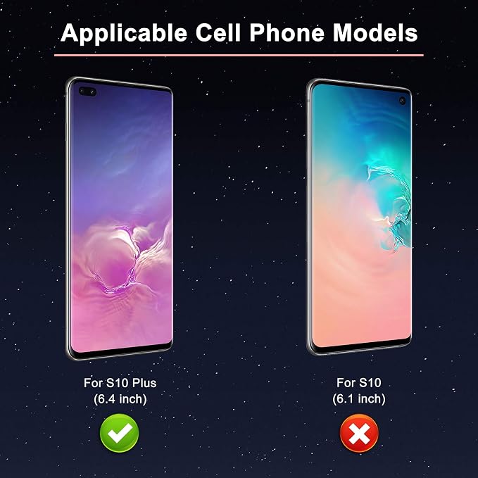 2+2 Pack for Samsung Galaxy S10 Plus Screen Protector, 9H Tempered Glass + Camera Lens Protector, Full Coverage, Case Friendly, Anti-Scratch, Bubble-Free for S10 Plus 5G 6.4” - Image 2