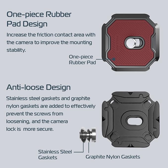ULANZI F38 Camera Shoulder Strap Mount | Quick Release Kit for Shoulder Straps Kit V2, QR Plate Camera Tripod Mount - Image 6