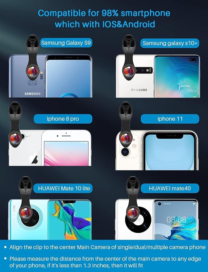 MIAO LAB 10 in 1 Phone Camera Lens Kit - Wide Angle Lens & Macro Lens+Fisheye Lens+2X Telephoto Lens+CPL/Flow/Radial/Star+Kaleidoscope 3/6 Lens for iPhone Samsung Sony and Most of Smartphone - Image 6