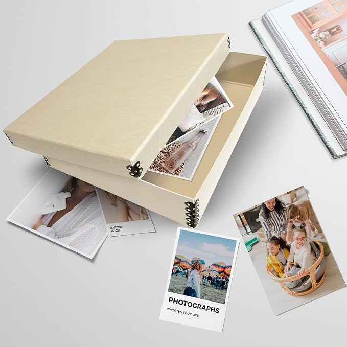Lineco Museum Archival Storage Box, Drop Front, 11.75x14.75x3 in, Tan | Acid-Free with Metal Edge, Preserves Picture Longevity, Organize Photos, Newspapers, Prints, Documents, Crafts, DIY - Image 7
