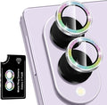 for Samsung Galaxy Z Fold 8 Camera Lens Protector, Individual Metal Ring Tempered Glass Lens Cover, [Strong Adsorption] Scratch Resistant Ultra-Thin HD Clear Lens Cover, Colorful Sparkly by Btscase