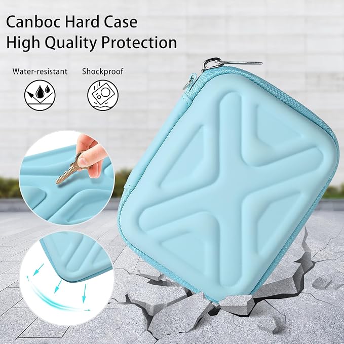 Digital Camera Case for AbergBest 21 Mega Pixels 2.7" LCD Rechargeable HD/Kodak Pixpro/Canon PowerShot ELPH 180/190/Sony DSCW800/DSCW830 Cameras, Travel Carrying Protective Case for Camera- Lightblue - Image 4