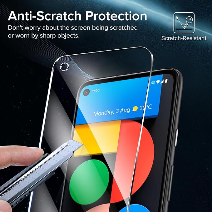 ivoler Screen Protector for Google Pixel 4a 5G 6.2" Tempered Glass 6-Pack | with [Easy Installation Frame], Anti-Scratch Case Friendly Clear HD Film for Google Pixel 4a 5G 6.2 inch - Image 4