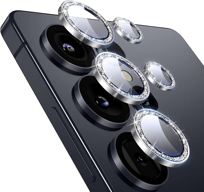 ESR for Galaxy S25 Ultra Camera Lens Protector, 1 Pack, Glitter Silver | Individual Camera Cover, 9H Tempered Glass, Original Camera Clarity, Scratch-Resistant, Case Friendly by Unknown