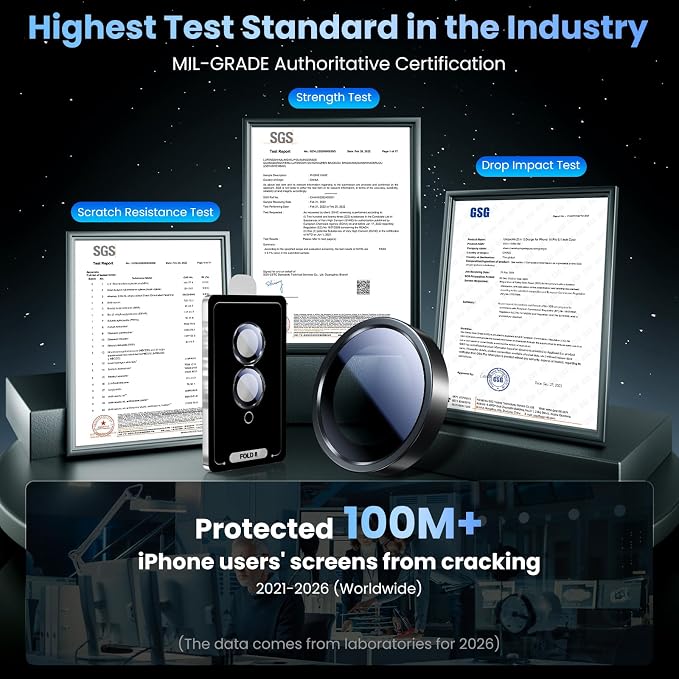 Uyiton for Samsung Galaxy Z Fold 8 Camera Lens Protector - Black | Military-Grade Sapphire Glass Rear Camera Screen Cover - Strong Adsorption Ultra HD Clear Lens Protector - Image 6