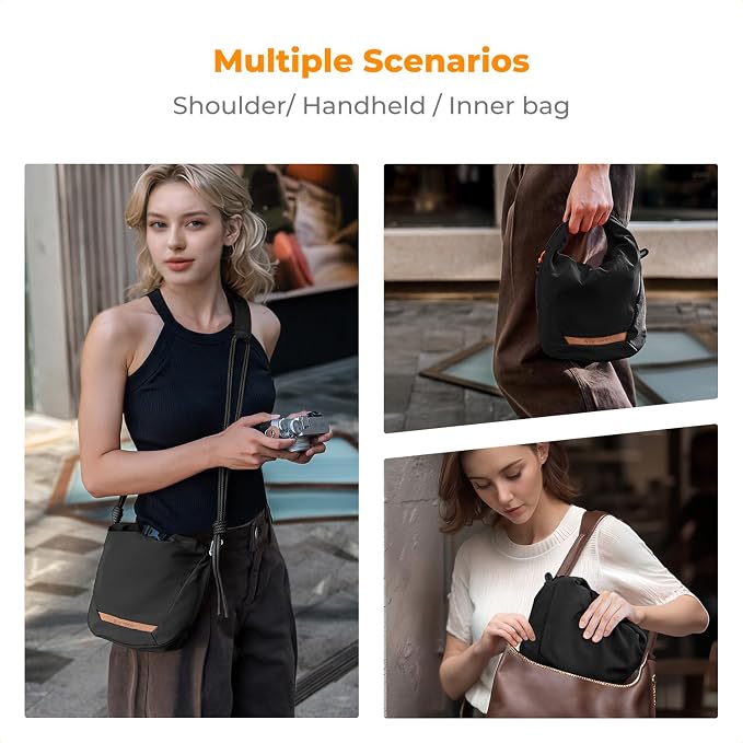 K&F CONCEPT Camera Sling Bag Small Camera Compact Case | Cute Soft Camera Pouch, Handbag, for Urban Street Photography, BS05 - Image 3