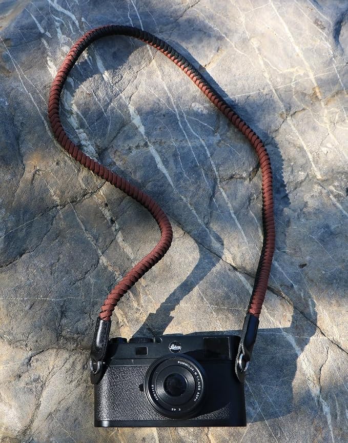Paracord Woven Camera Neck Shoulder Strap Belt Hand Compatible with Canon Nikon Sony Olympus Pentax Fujifilm Panasonic SLR DSLR Digital Mirrorless Cameras 42 inch Black Brown - Image 5