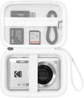 Camera Carrying Case for KODAK PIXPRO FZ55/ FZ45 Digital Camera | Camera Storage Case. Hard Protective Bag With Mesh Pocket Fits Batteries Cable Memory Card Card Reader, White by Unknown