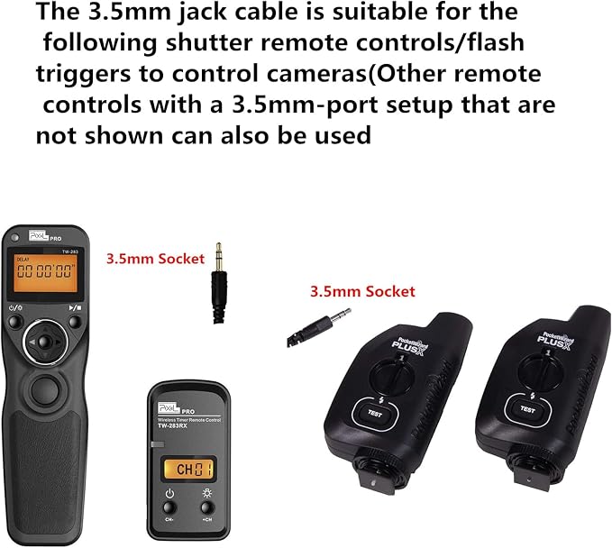 3.5mm-Micro USB Camera Remote Shutter Release Cable Wire for Samsung Accessories NX1, NX10, NX20, NX30, NX Mini, NX100, NX200, NX210, NX300, NX500, NX1000, NX1100, NX2000 for Connecting Flash Triggers - Image 4