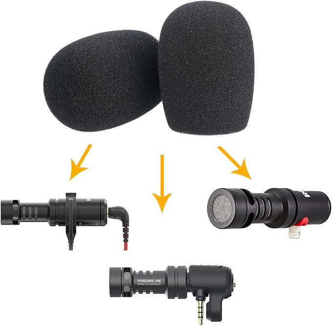 SUNMON VideoMicro Windscreen Foam Cover, Windscreen Pop Filter for Rode VideoMicro Me Mini-Shotgun Microphone (2 Pack) - Image 2