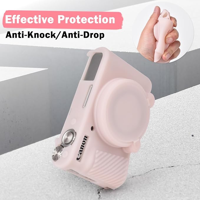 MUZIRI KINOKOO Case for Canon SX740 HS, SX730 HS Camera - Soft Protective Cover Powershot SX740 SX730 HS Silicone Sleeve with Removable Lens Cover - Anti-Slip & Anti-Scratch - Jelly Pink - Image 4
