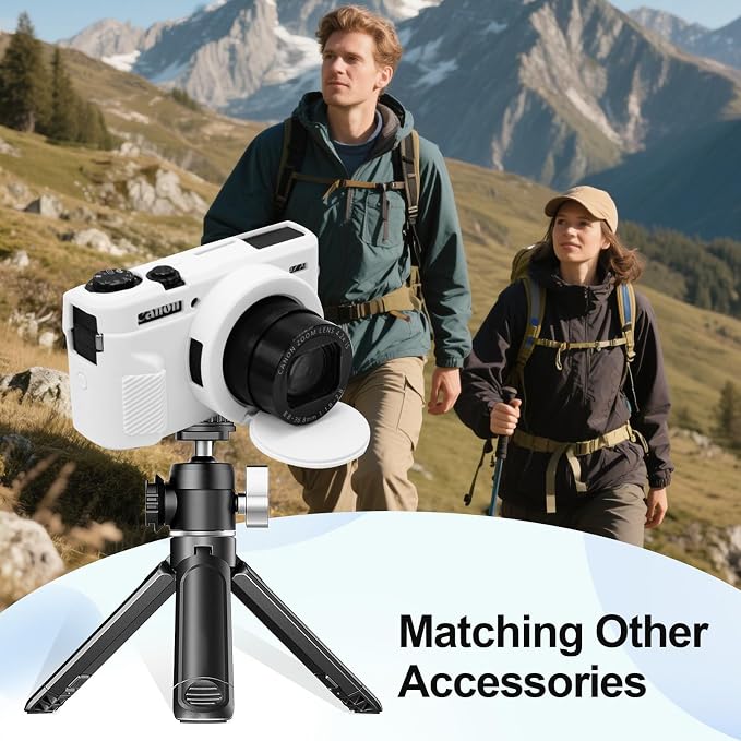 Case with Removable Lens Cover for Canon G7X Mark II/G7XII Camera(White) | Soft Silicone Camera Protective Case,Slim Fit,Anti-Scratch,Dustproof,Shockproof,Camera Accessories,For Travel,Daily Use - Image 6