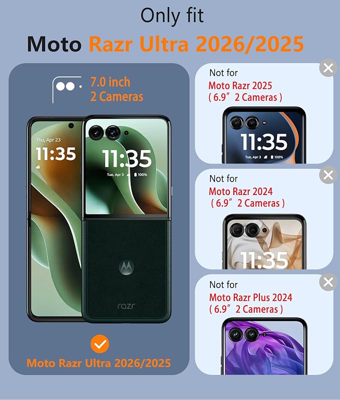 FNTCASE for Motorola Razr Ultra 2026/2025 Case, Fit for Magsafe, Black | Hinge Protection, Screen Protector, Magnetic Back,, 18FT Military Grade Drop Proof, Protective Phone Cover - Image 3